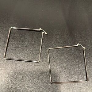 Silver Square Hoop Earrings they "are not" sterling silver